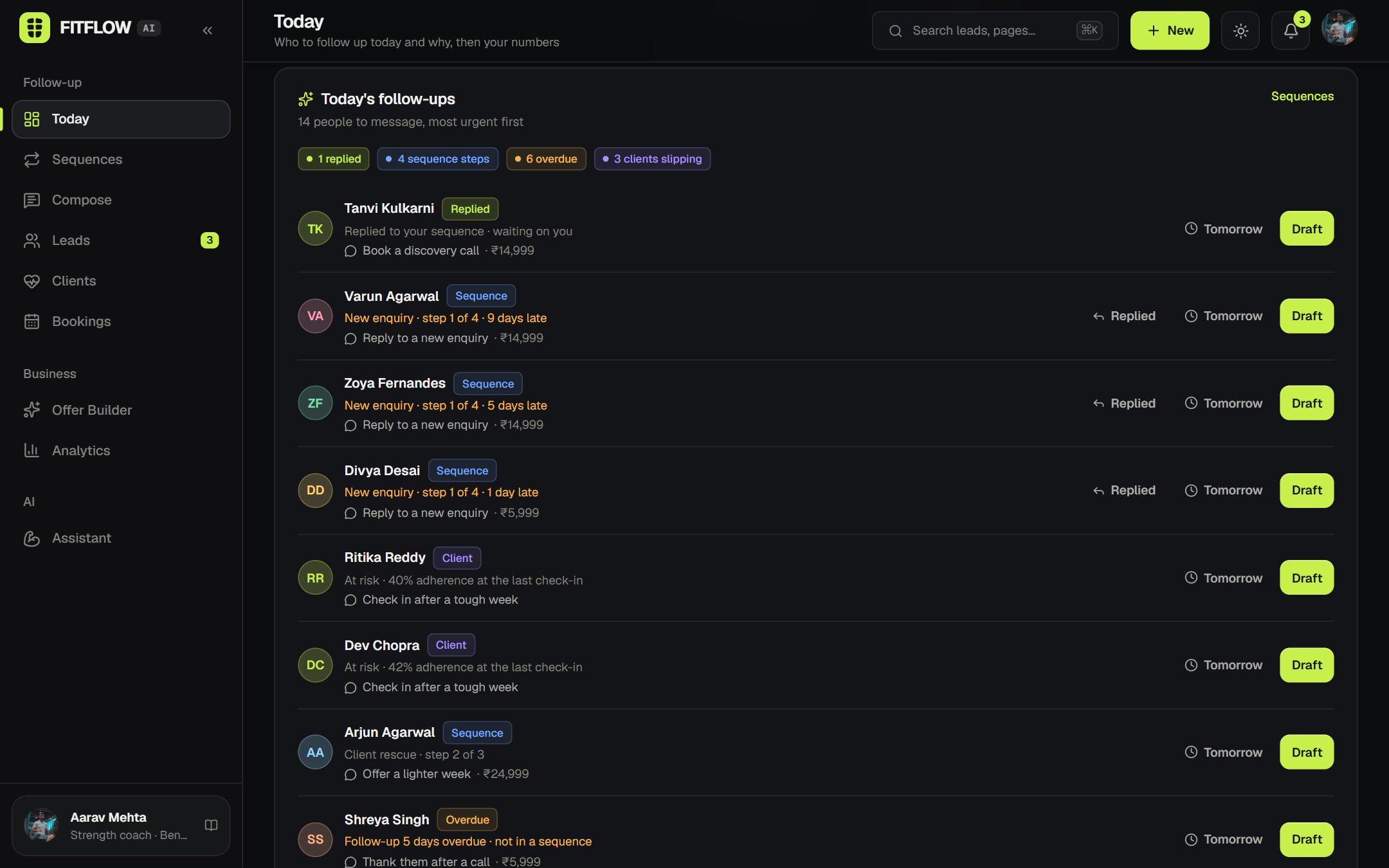 Today in dark mode. Every colour is a token with a Light and Dark value.
